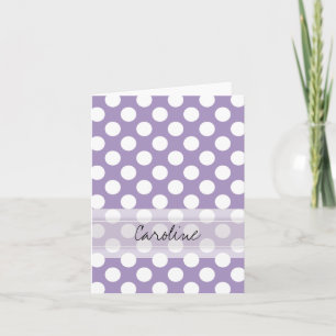 Monogram Purple White Trendy Fun Polka Dot Pattern
