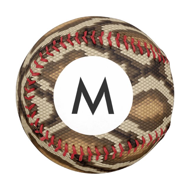 Monogram Python Schlange Hautmuster 2 Baseball (Vorderseite Links)