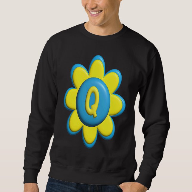 Monogram Q  Colorful Flower Sweatshirt (Vorderseite)