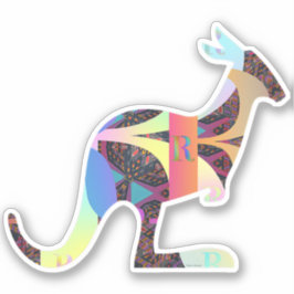 Monogram R Kangaroo Aufkleber
