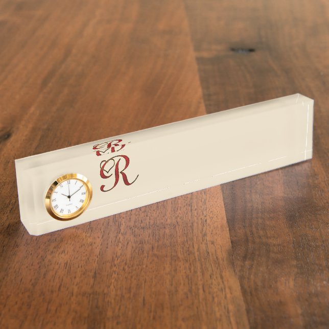 MONOGRAM R Letter Name Herz Destiny Destiny's Namensplakette (Seite)