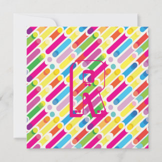 Monogram Rainbow Diagonal Lines Muster Pop Art
