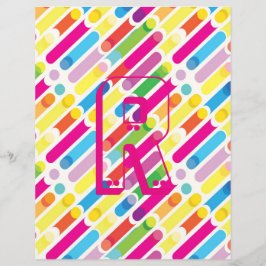 Monogram Rainbow Diagonal Lines Muster Pop Art