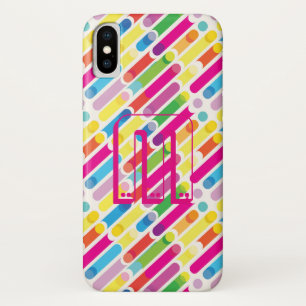 Monogram Rainbow Diagonal Lines Muster Pop Art Case-Mate iPhone Hülle