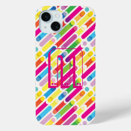 Monogram Rainbow Diagonal Lines Muster Pop Art Case-Mate iPhone Hülle