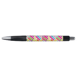 Monogram Rainbow Diagonal Lines Muster Pop Art Kugelschreiber