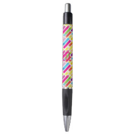 Monogram Rainbow Diagonal Lines Muster Pop Art Kugelschreiber