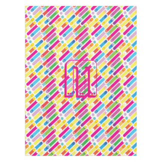 Monogram Rainbow Diagonal Lines Pattern Pop Art Tischdecke