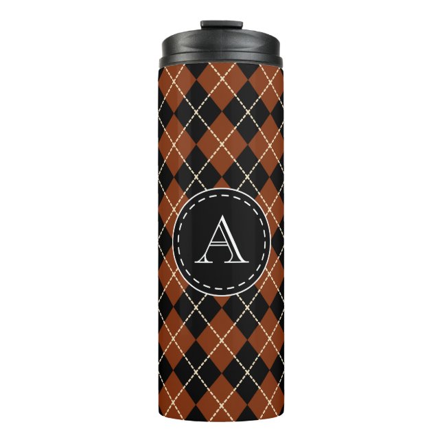 Monogram Raute Coffee Tumbler Thermosbecher (Vorderseite)