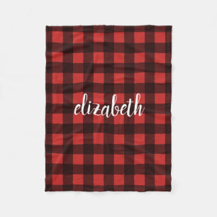 Monogram Red Black Buffalo Karierter Individuelle Fleecedecke