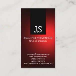 Monogram Red Black Consultant-Visitenkarte Visitenkarte