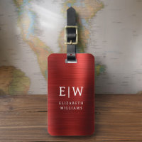 Monogram Red Brushed Metallic Elegant
