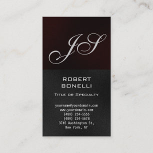 Monogram Red Gray Consultant-Visitenkarte Visitenkarte