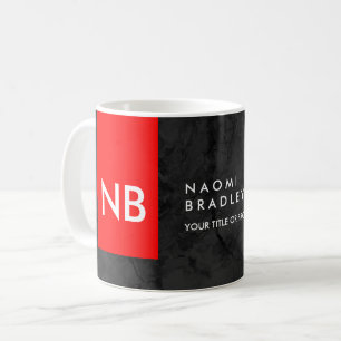 Monogram Red Gray Muster Modern Kaffeetasse