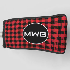 Monogram Red Kariert Golf Blade Putter Head Cover Headcover