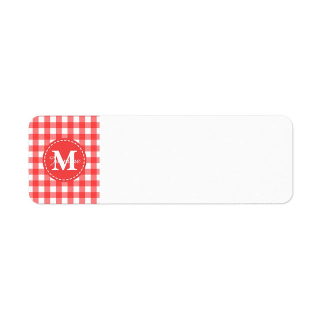 Monogram Red White Gingham Karo Pattern (Vorne)