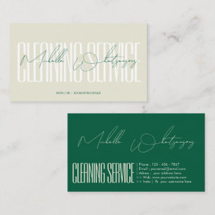 Monogram REINIGUNGSDIENST moderne Schrift Visitenkarte