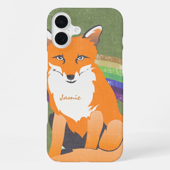 Monogram Retro Fuchs Kunst Orange Retro iPhone 5 Hülle (Rückseite)