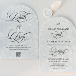 Monogram Romantic All in one Wedding Einladung