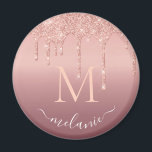 Monogram Rose Gold Blush Glitzer Sparkone Magnet<br><div class="desc">Monogram Name Text Rose Gold Blush Glitzer Sparkle Personalisiert Anniversary Party oder Hochzeitsmaterial / Geschenk - Fügen Sie Ihren Letter / Name - Text oder Entfernen - Make Your Special Gift - Neu formatieren und verschieben oder entfernen und fügen Sie Text / Elemente mit Anpassungstool. Design von MIGNED. Bitte schauen...</div>