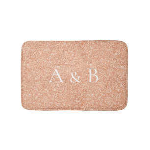 Monogram Rose Gold Cornflasche Kupfer Lux Glitzer Badematte