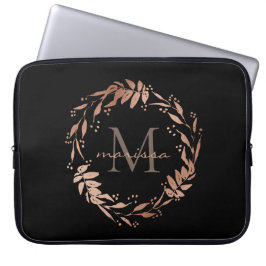 Monogram Rose Gold Eukalyptus Wreath Laptopschutzhülle