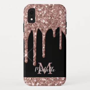 Monogram Rose Gold Glitzer Tropfen für Black Monog Case-Mate iPhone Hülle