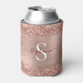 Monogram Rose Gold Imitats-Glitzer Girly Glam Dosenkühler