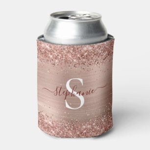 Monogram Rose Gold Imitats-Glitzer Girly Glam Dosenkühler
