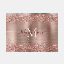 Monogram Rose Gold Imitats-Glitzer Girly Glam