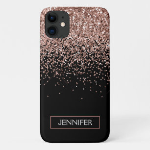 Monogram Rose Rose Gold Glitzer & Sparkline Case-Mate iPhone Hülle