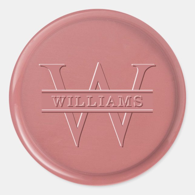 Monogram Rose Wax Siegel Sticker (Vorderseite)