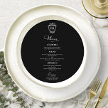 Monogram Round Wedding Menu Cards Schwarz-Weiß Menükarte<br><div class="desc">Eine schicke Kalligraphy Wedding Menu Card. I do offer a free customisation service,  if you have any anfragen or special requests,  please feel free to contact me.</div>