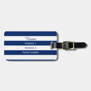 Monogram Royal Blue Striping Gepäckanhänger