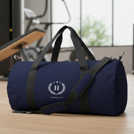 Monogram Royal Blue Stylish Modern Minimalist Duffle Bag