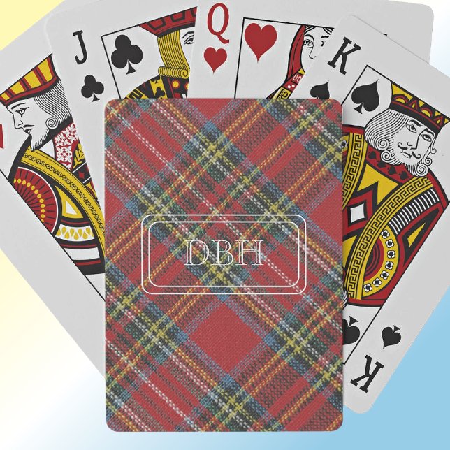 Monogram Royal Stewart Tartan Print Playing Cards Spielkarten (Von Creator hochgeladen)