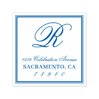 Monogram-Rücksendeadresse für klassisches Skript Permastempel