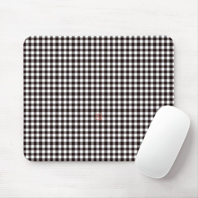 Monogram Rustic Chic Kariert Mousepad (Mit Mouse)