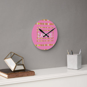 Monogram Rustic Daisy Floral Acryl-Wanduhr Runde Wanduhr