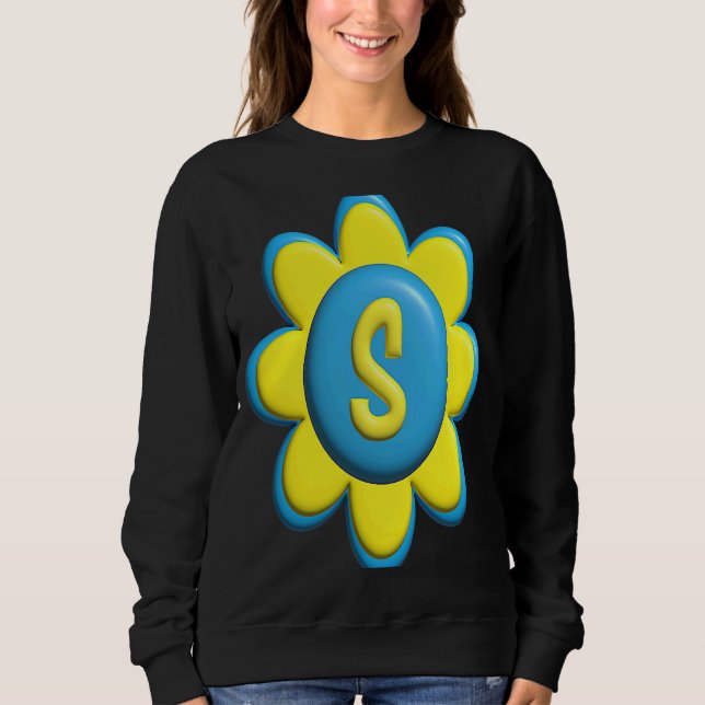 Monogram S  Colorful Flower Sweatshirt (Vorderseite)
