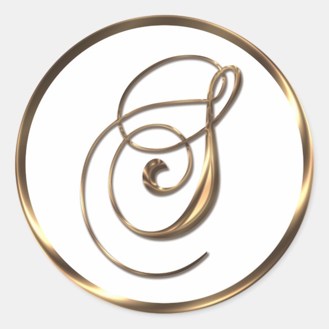 Monogram S Imitate Bronze Runder Aufkleber (Vorderseite)