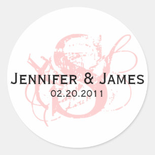 Monogram S Save the Date Hochzeitsticker Runder Aufkleber