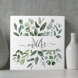 Monogram Sage Green Eucalyptus Greenerenerenerity Fliese