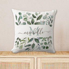 Monogram Sage Green Eucalyptus Greenerenerenerity Kissen
