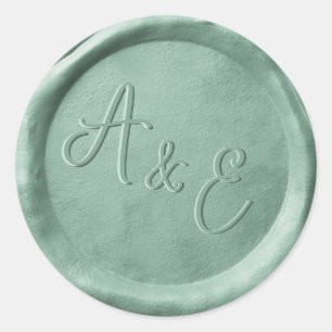 Monogram Sage Green Wedding Wax Siegel Stickers