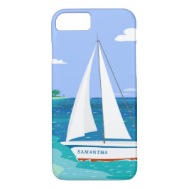 Monogram Sailboat Coastal Tropical iPhone 7 Fall Case-Mate iPhone Hülle