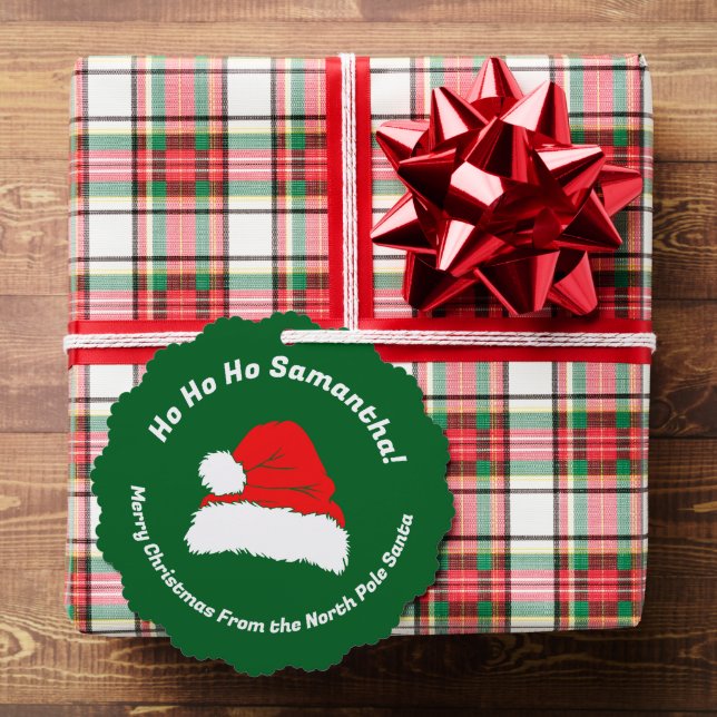 Monogram Santa Merry Christmas Ornament Karte (Insitu (Geschenk))