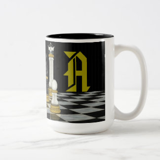 Monogram Schachspieler-Tasse Zweifarbige Tasse