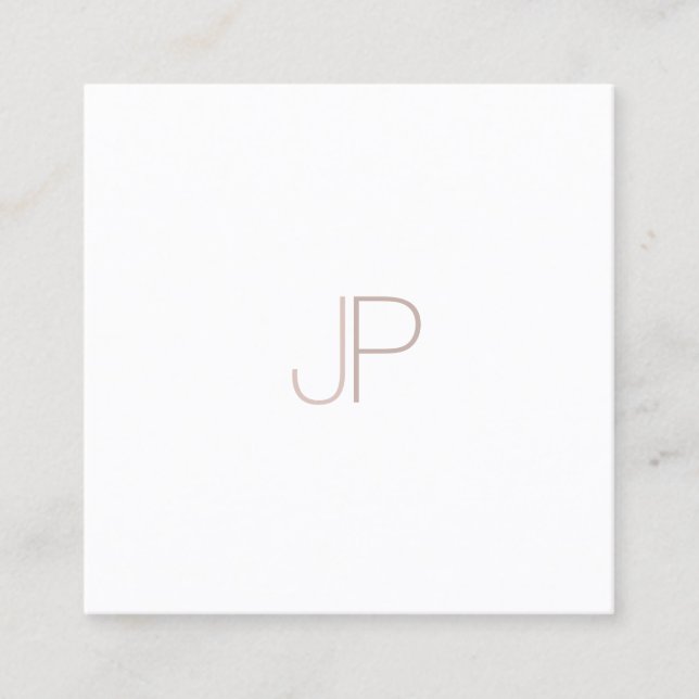 Monogram Schlicht Elegant Modernes Design Luxus Quadratische Visitenkarte (Vorderseite)