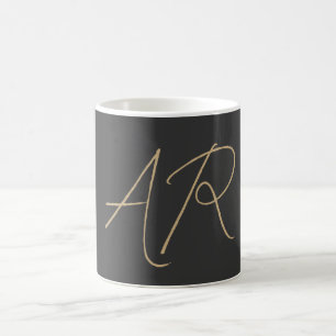 Monogram Schlicht Graubeige anpassen Kaffeetasse